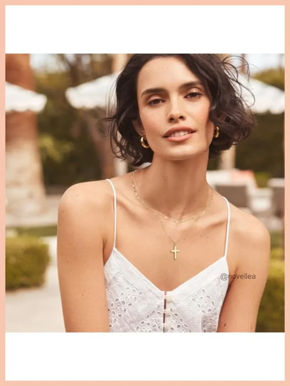 Gold Plated Cross Layered Stack Necklace for Women Trendy